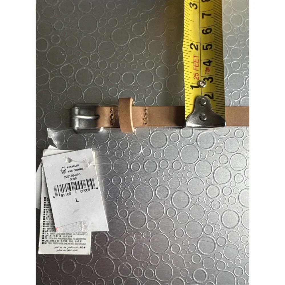 NWT Gap Leather Skinny Double Wrap Waist Belt Natural Tan Beige - Size L New